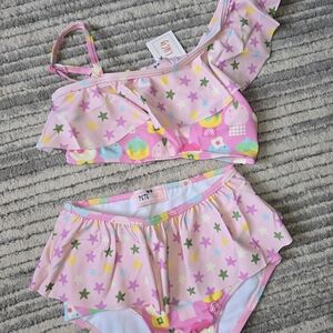 PETE + LUCY Kids Pink Star Bikini Set